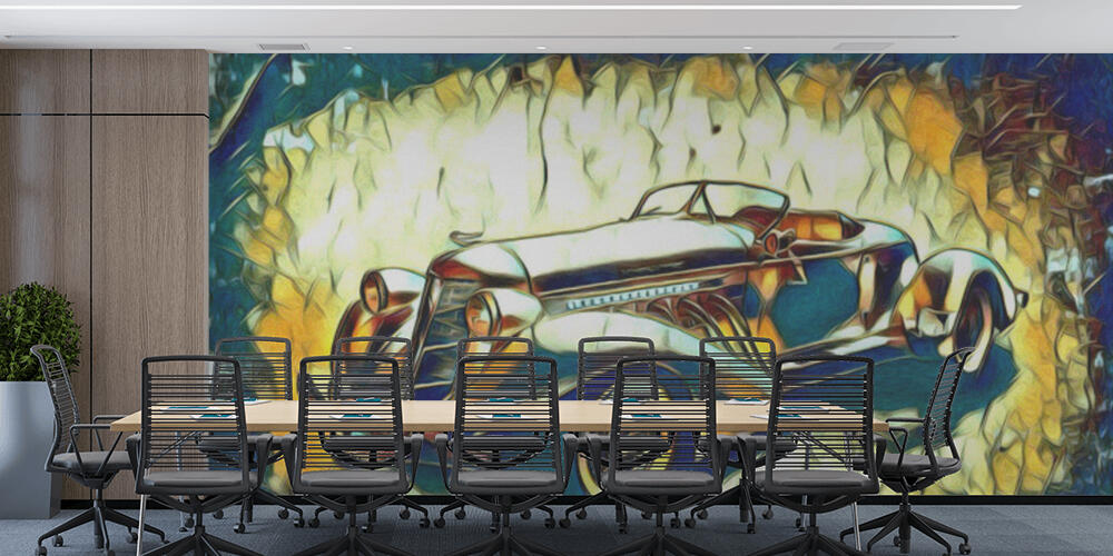 old classic car retro vintage illustration drawing, Studio e Ufficio