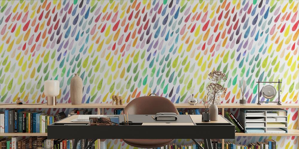 Pioggia colorata acquerello, Studio e Ufficio