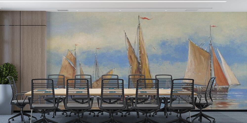 sailing boats on the sea, Studio e Ufficio