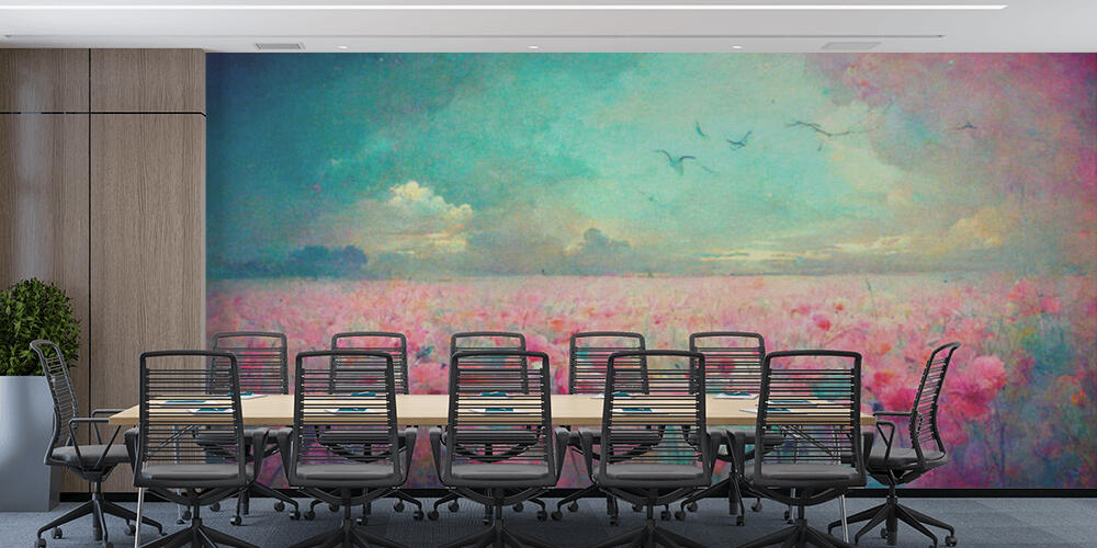 Idyllic meadow with red poppy flowers in the countryside, Studio e Ufficio