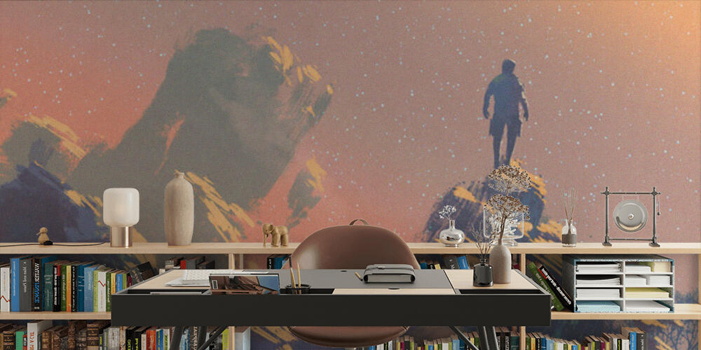 Man standing on top of the hill watching the stars, Studio e Ufficio