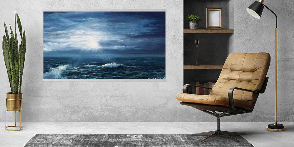 Ocean waves and sun, 