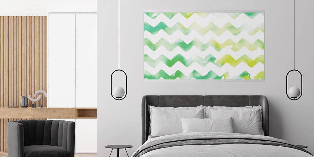 zigzag white and green watercolor background, 