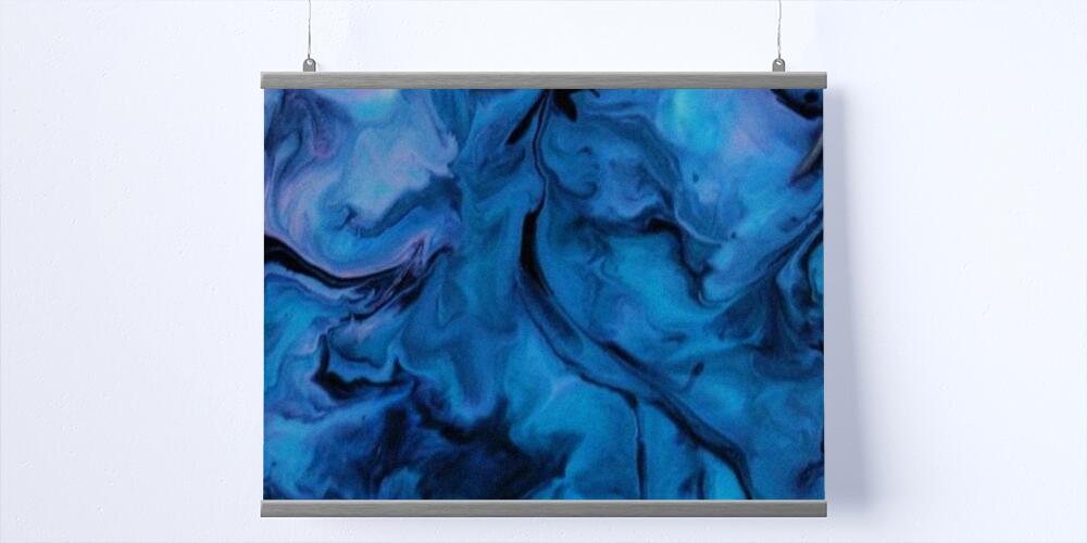 Watercolor abstract blue color marble liquid texture background, 
