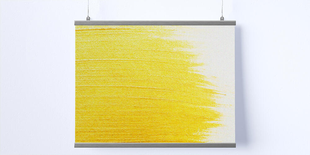 top view of yellow watercolor brushstrokes with on white background, 