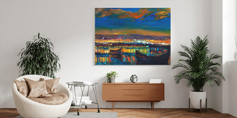 Boats and town, 