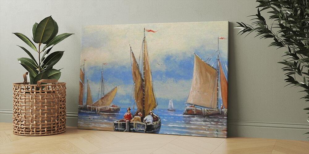 sailing boats on the sea, 