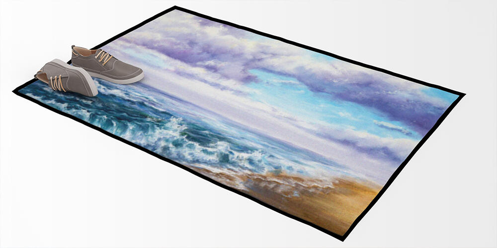 Original oil painting showing waves in  ocean or sea on canvas, 