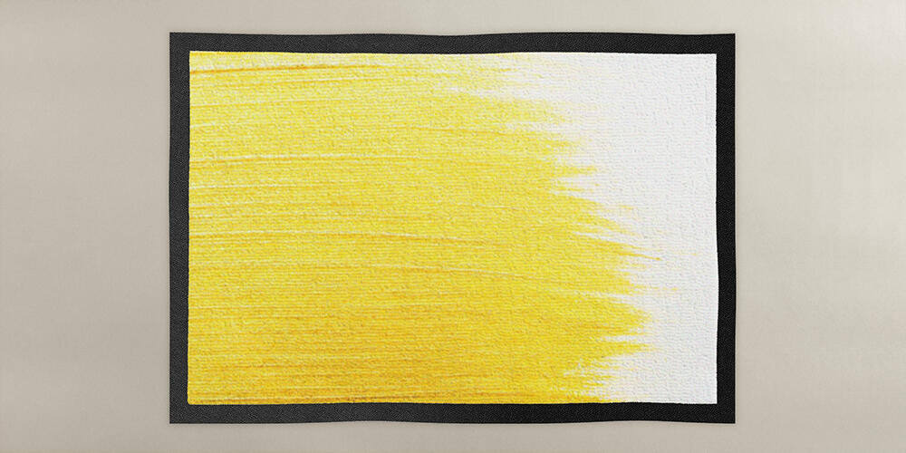 top view of yellow watercolor brushstrokes with on white background, 