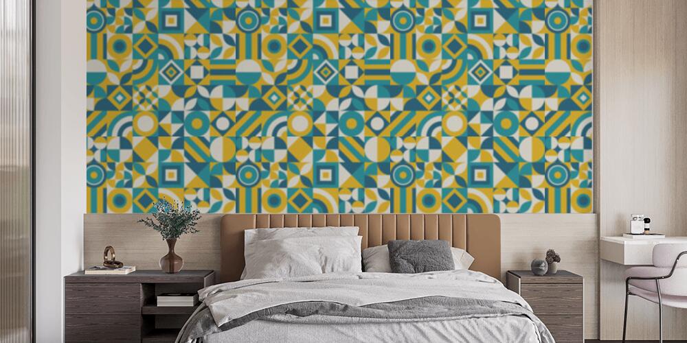 Forme geometriche in colori amichevoli, Camera da Letto