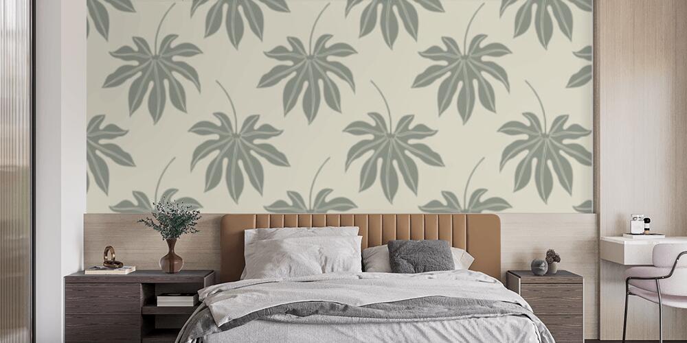 Elegante motivo a foglie in elegante semplicità, Camera da Letto