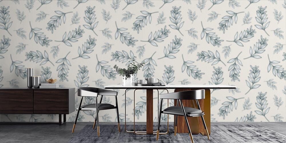 Minimal Line Art Rami e foglie, Cucina