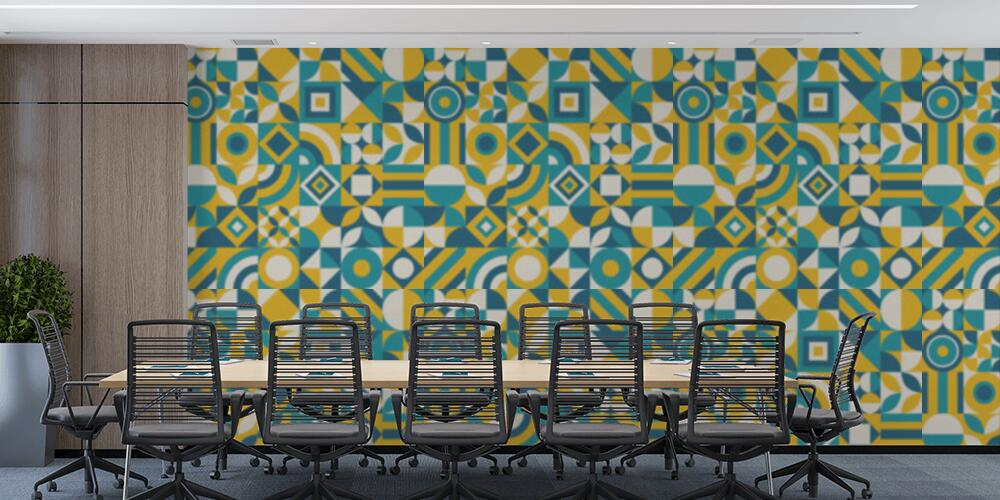 Forme geometriche in colori amichevoli, Studio e Ufficio