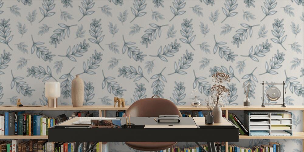 Minimal Line Art Rami e foglie, Studio e Ufficio