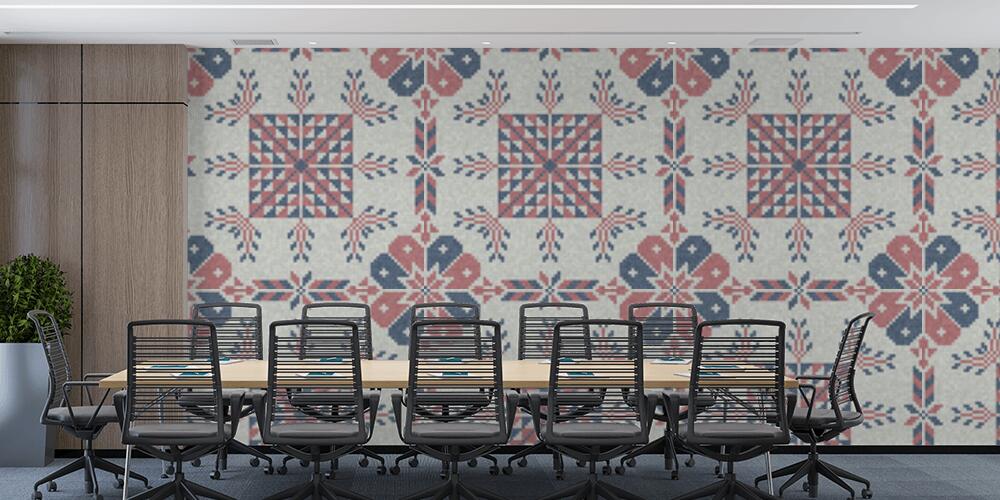 Motivi popolari tradizionali in mosaico, Studio e Ufficio